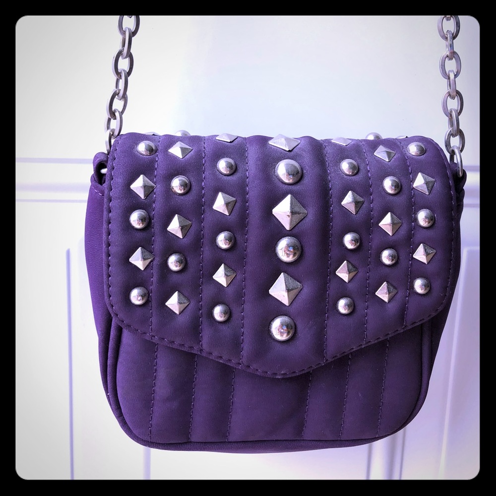 Plum small over the shoulder clutch
